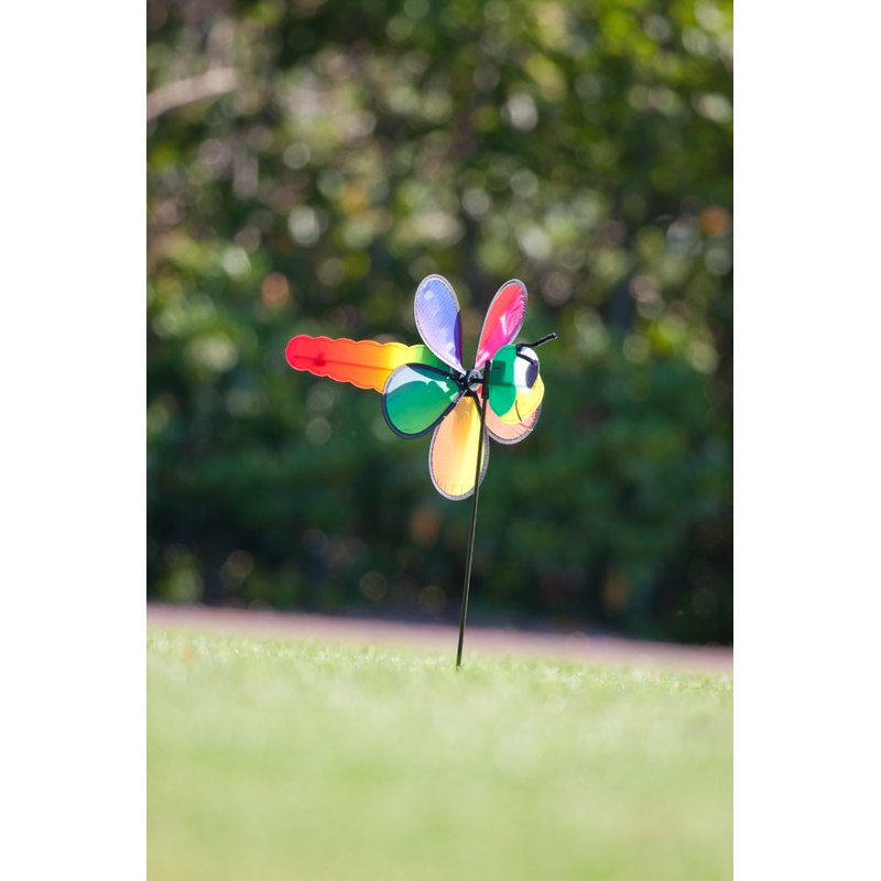 HQ Kites Spin Critter - Bandiera Da Giardino A Forma Di Libellula - Girandola In Poliestere E Fibra Di Vetro, Resistente Alle Intemperie