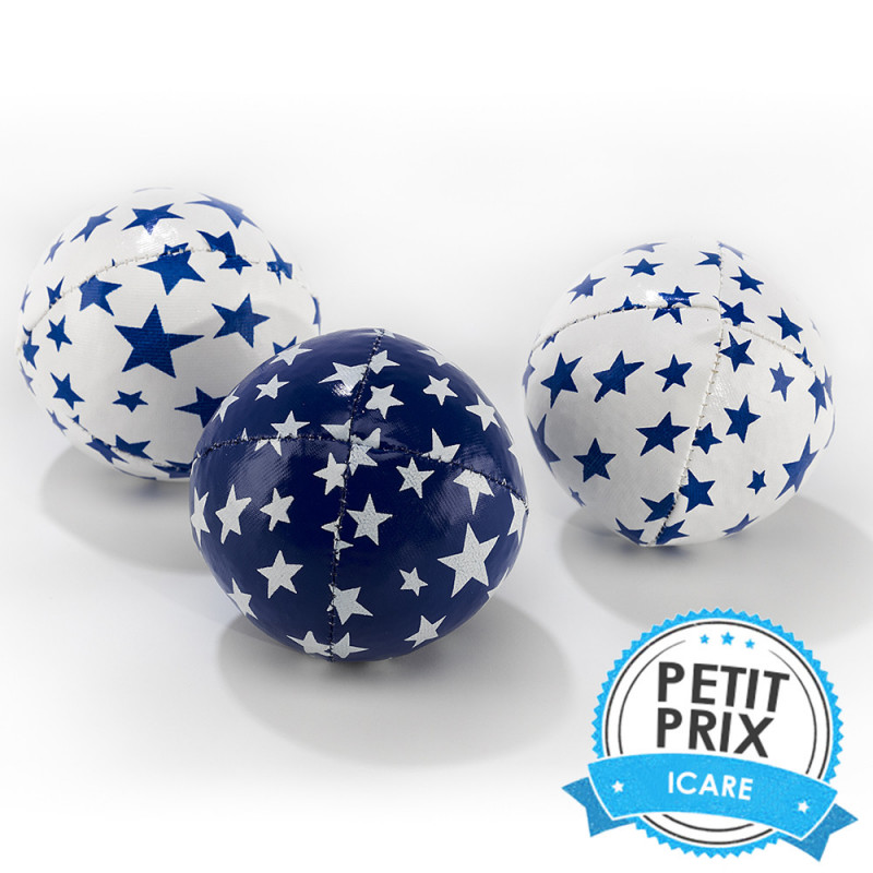 Set de 3 balles de jonglage 80 gr ( blanc/bleu )
